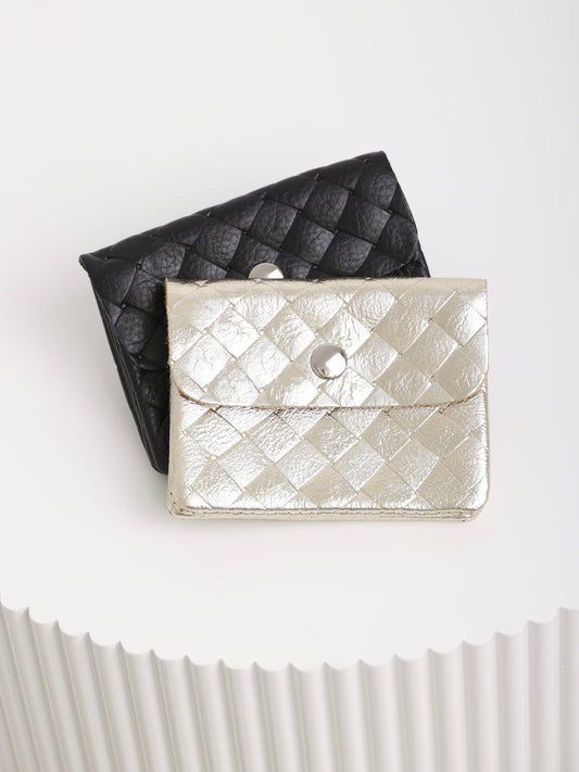 Woven Mini Purse – Geflochtene Geldtasche aus Echtleder