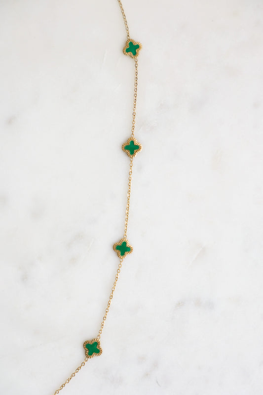 small ADRIANA - Edelstahlkette grün