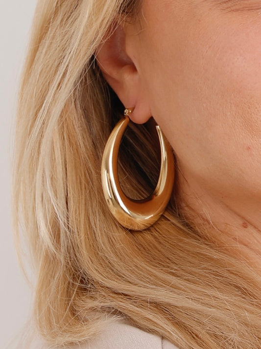 Luna Bold Hoops – Ovale Edelstahlcreolen