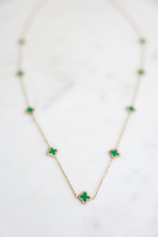 small ADRIANA - Edelstahlkette grün