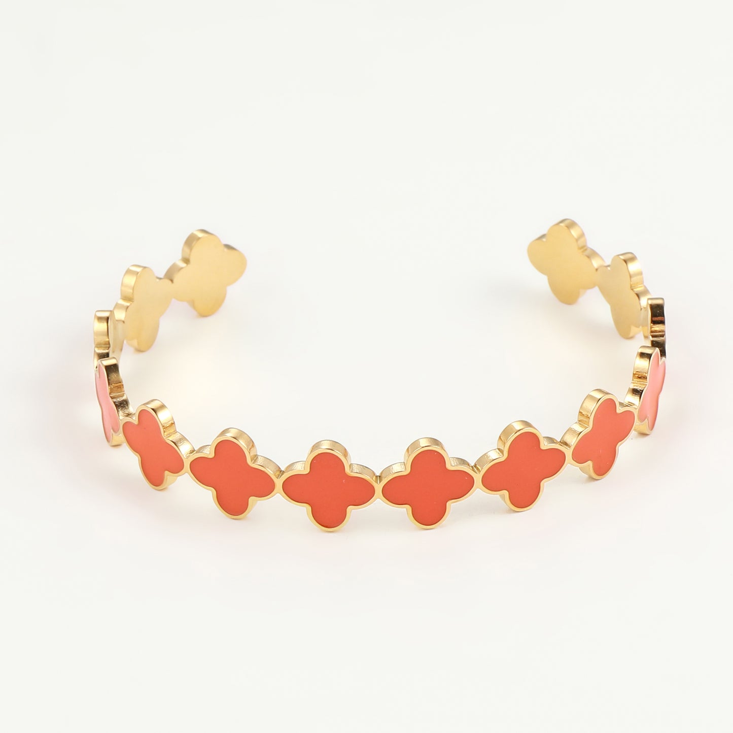 cloverleaf in line - Edelstahlarmspange