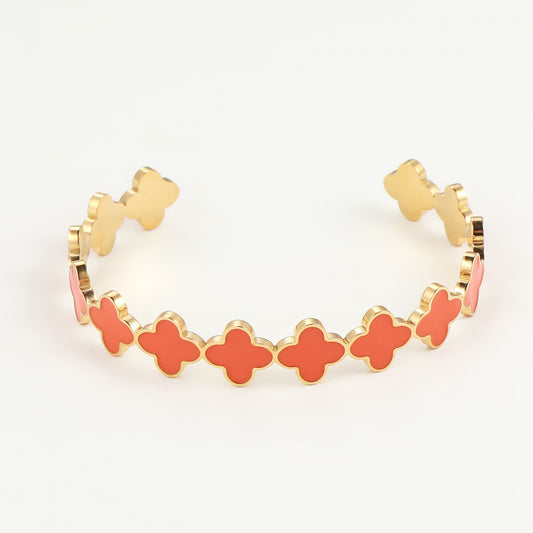 cloverleaf in line - Edelstahlarmspange