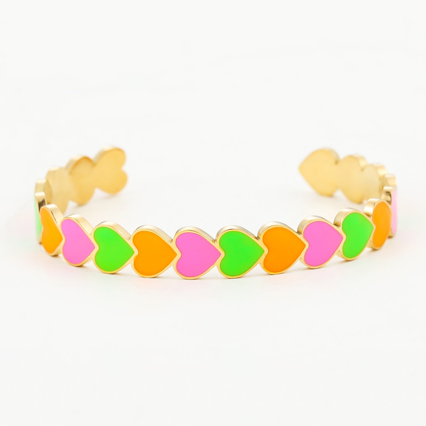 heart in line - Edelstahlarmspange Bunt