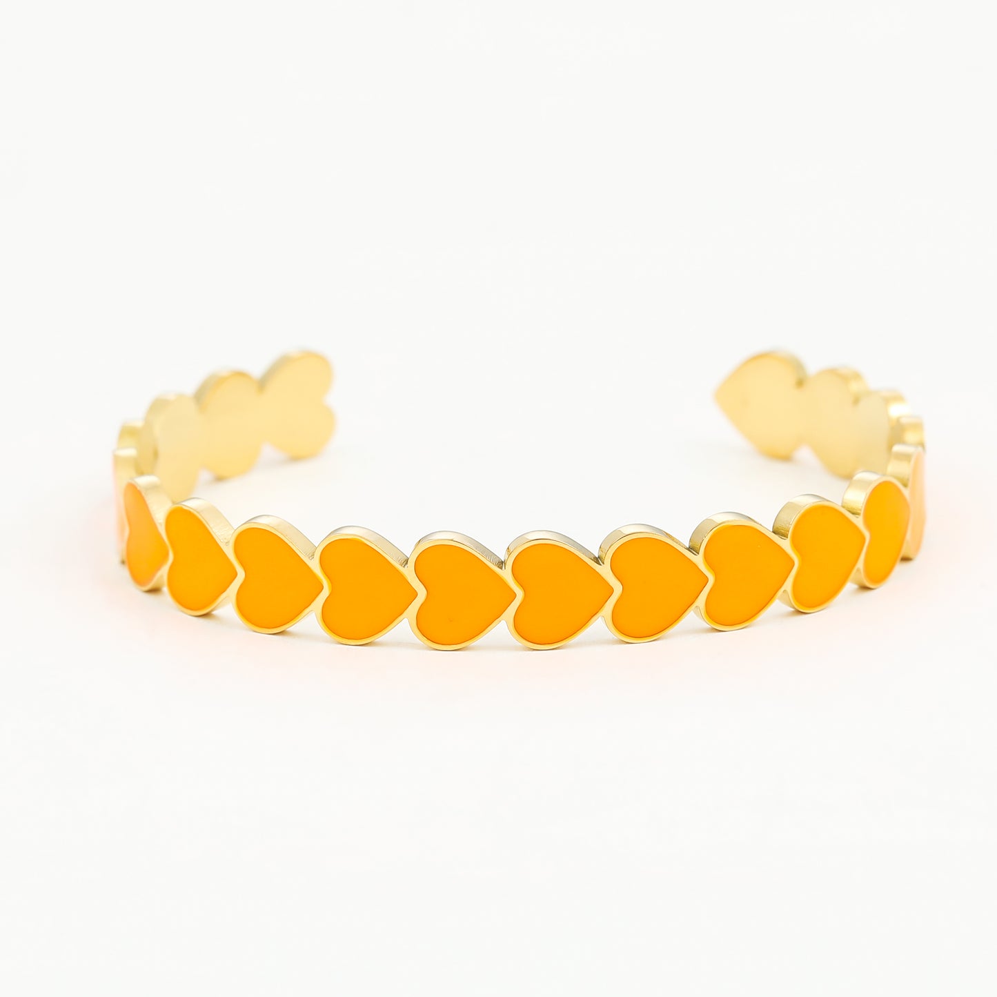 heart in line - Edelstahlarmspange Orange