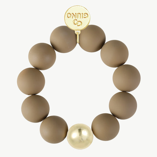 Big Pearly – Mattes Armband mit goldener Kugel