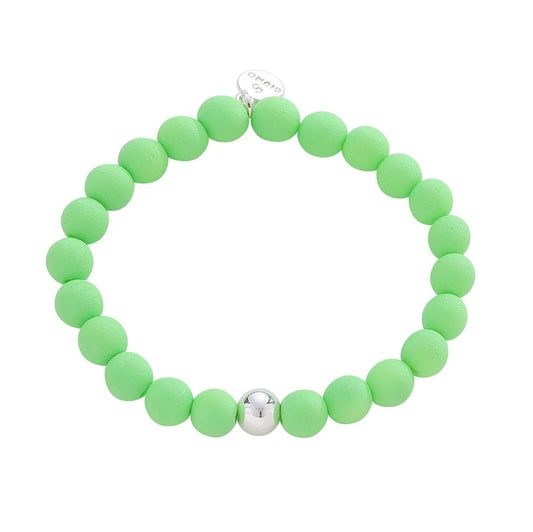 Elastisches Armband mit Holzperlen - hellgrün