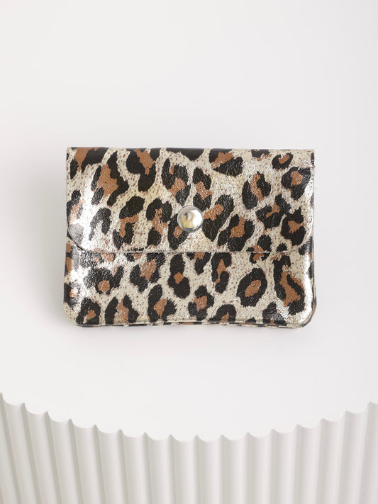 Leo Mini Purse – Kleine Geldtasche aus Echtleder im Animal-Look