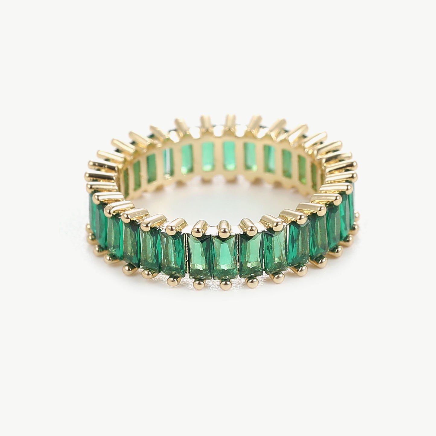 Luxury Green Cubes - Edelstahl Zirkoniaring