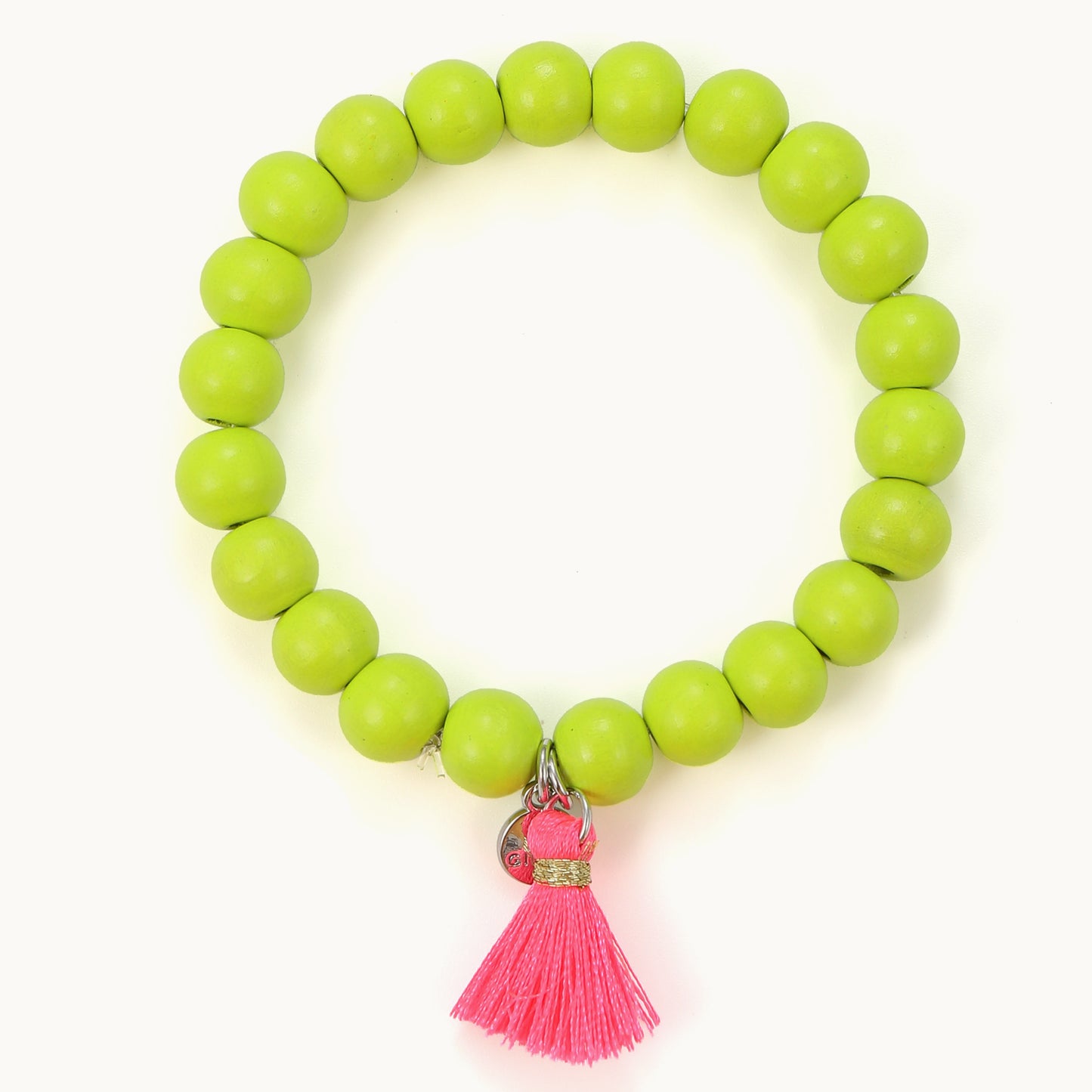 QUASTY - Holzperlenarmband grün-pink