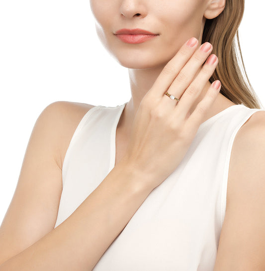 single pearl - Elastischer Edelstahlring