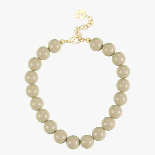big pearly chain – Halskette in Beige Matt