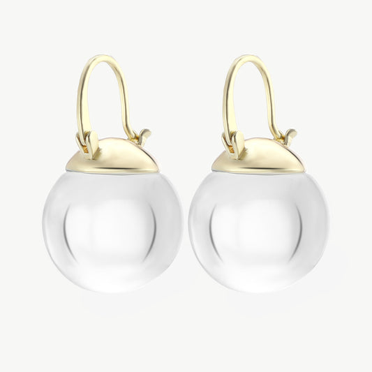 golden cap pearls - Ohrring