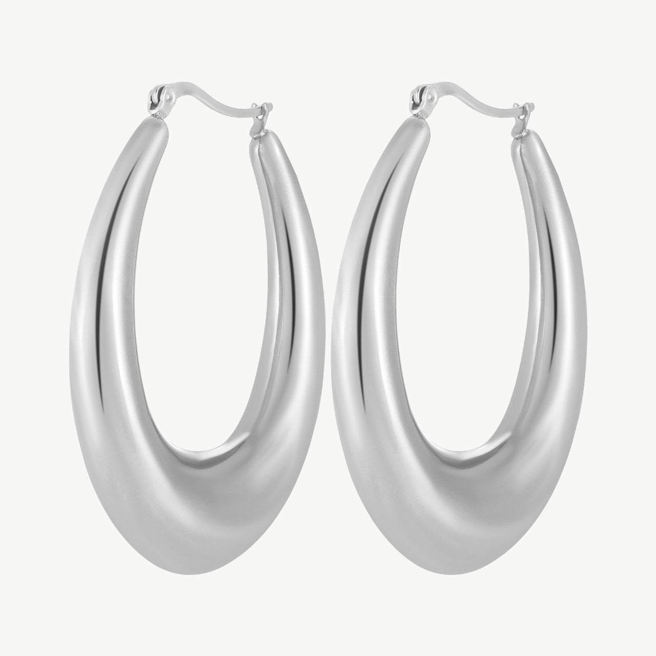 Luna Bold Hoops – Ovale Edelstahlcreolen