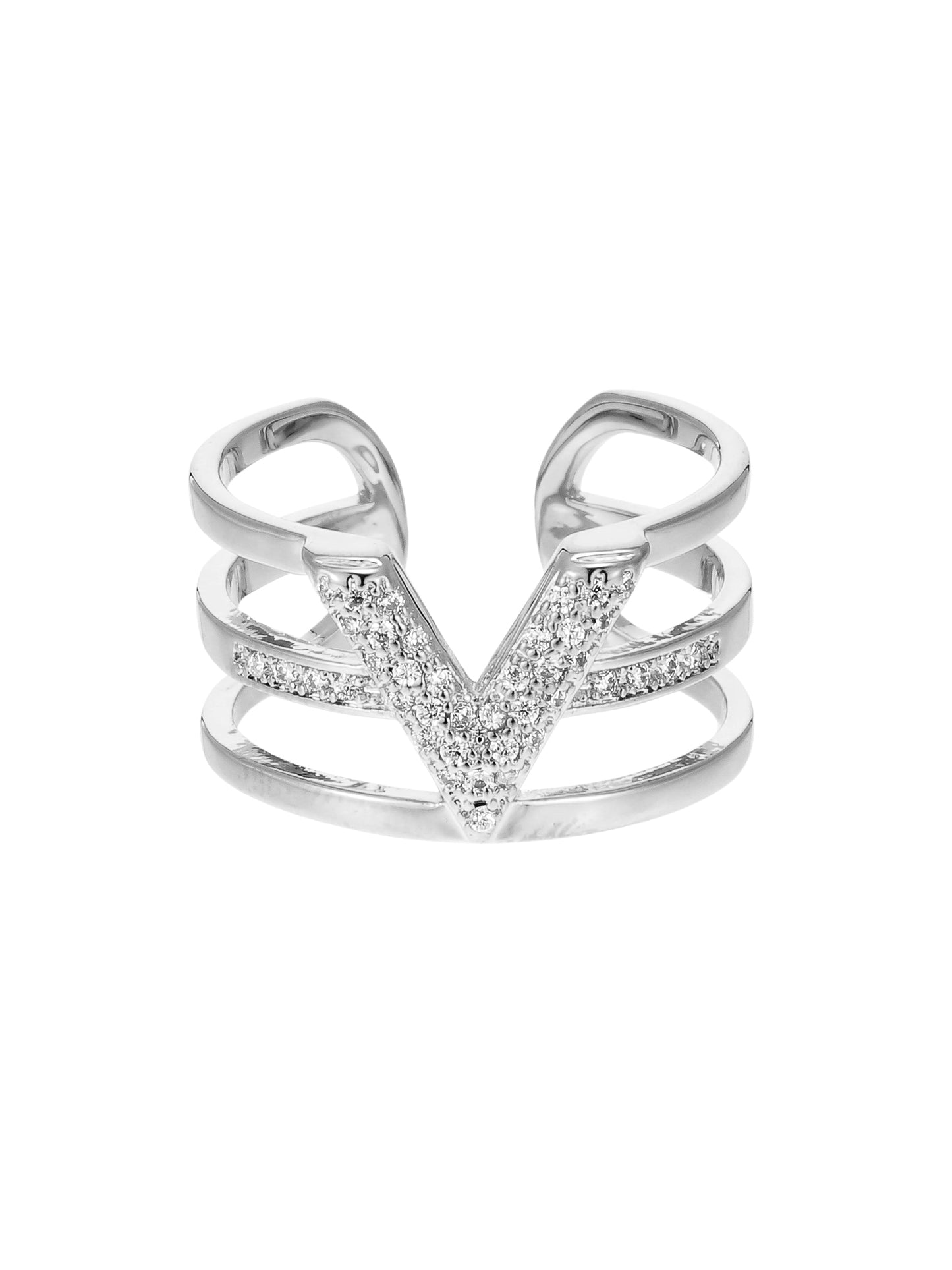 VALERIE - Offener Ring mit Zirkonia -V