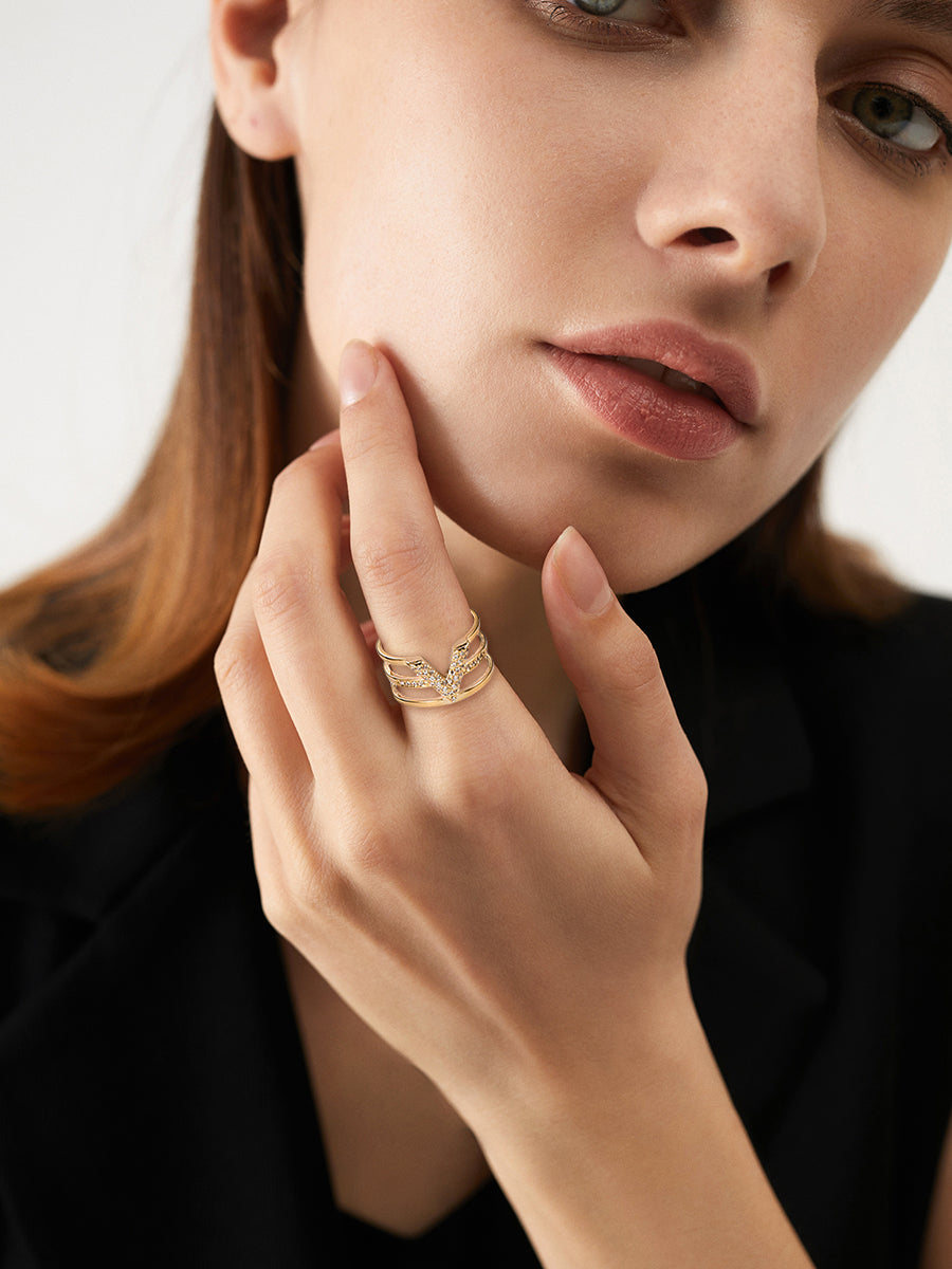 VALERIE - Offener Ring mit Zirkonia -V