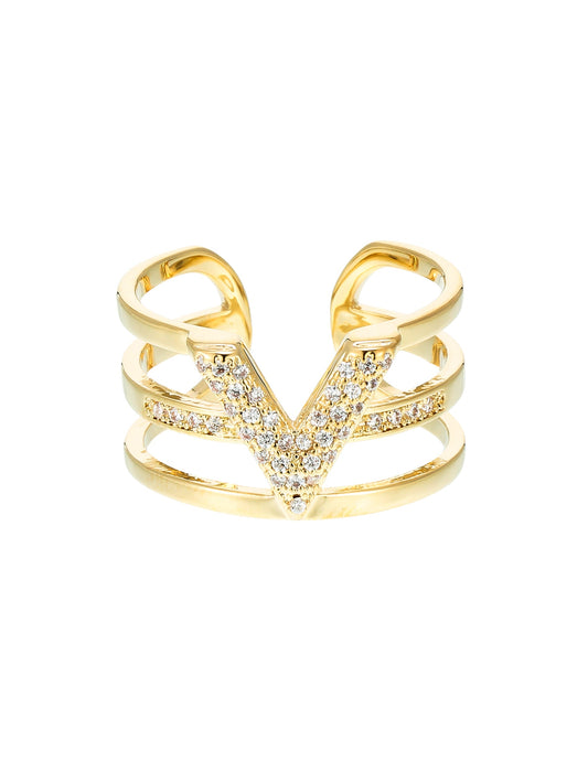 VALERIE - Offener Ring mit Zirkonia -V