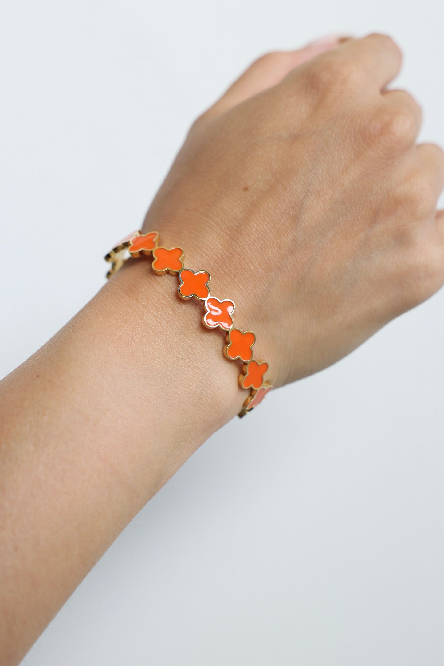 cloverleaf in line - Edelstahlarmspange