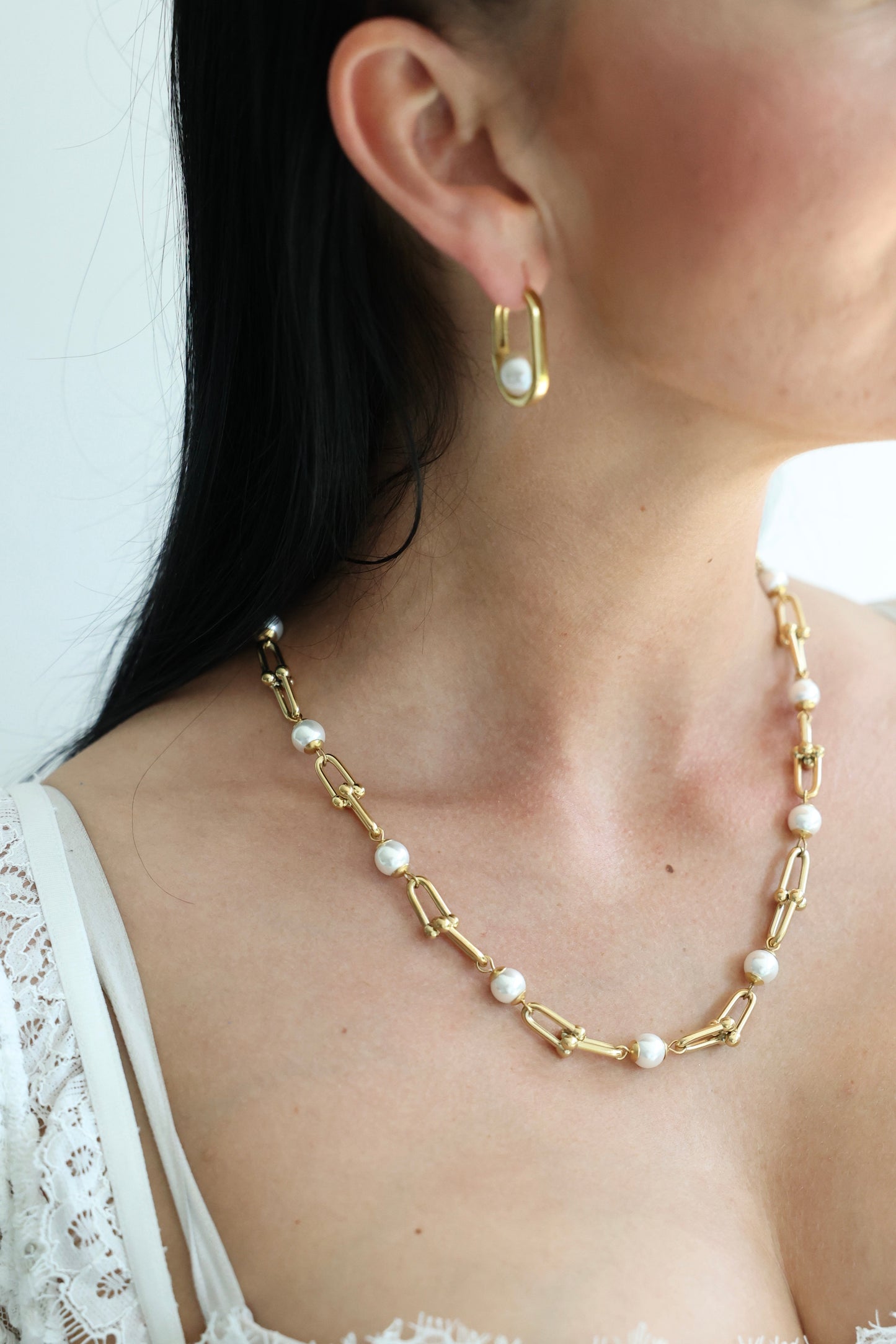 pearly horseshoe - Gliederkette mit Perlen