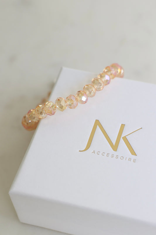 CONCETTA mini - Elastisches Kristallarmband beige