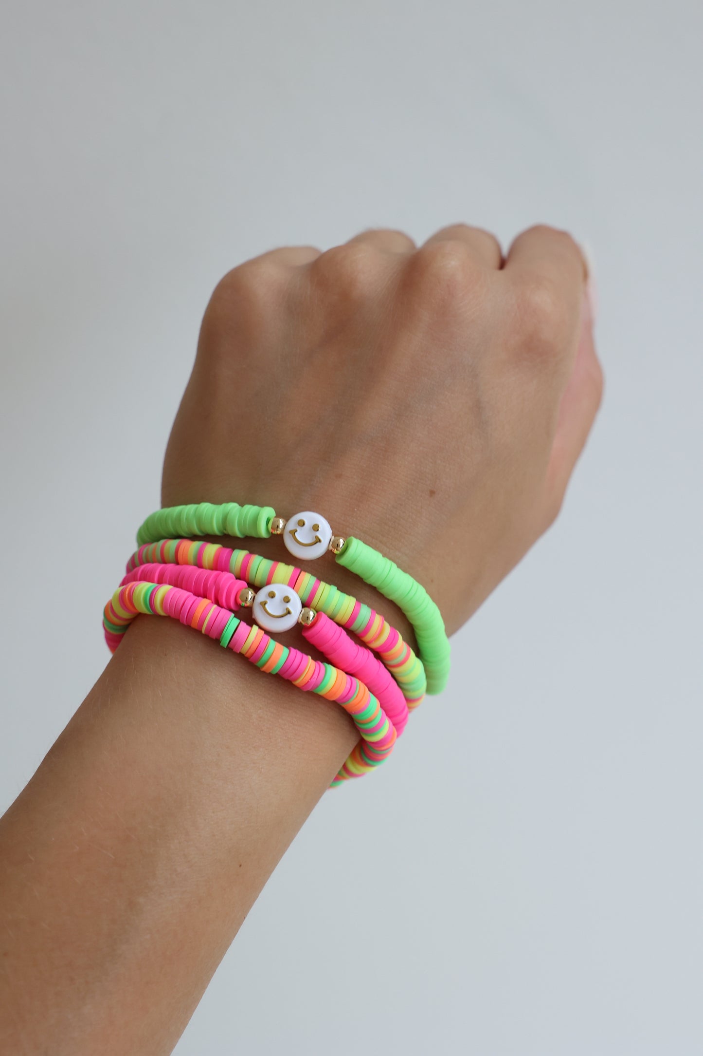 SMILE - elastisches Armband uni pink