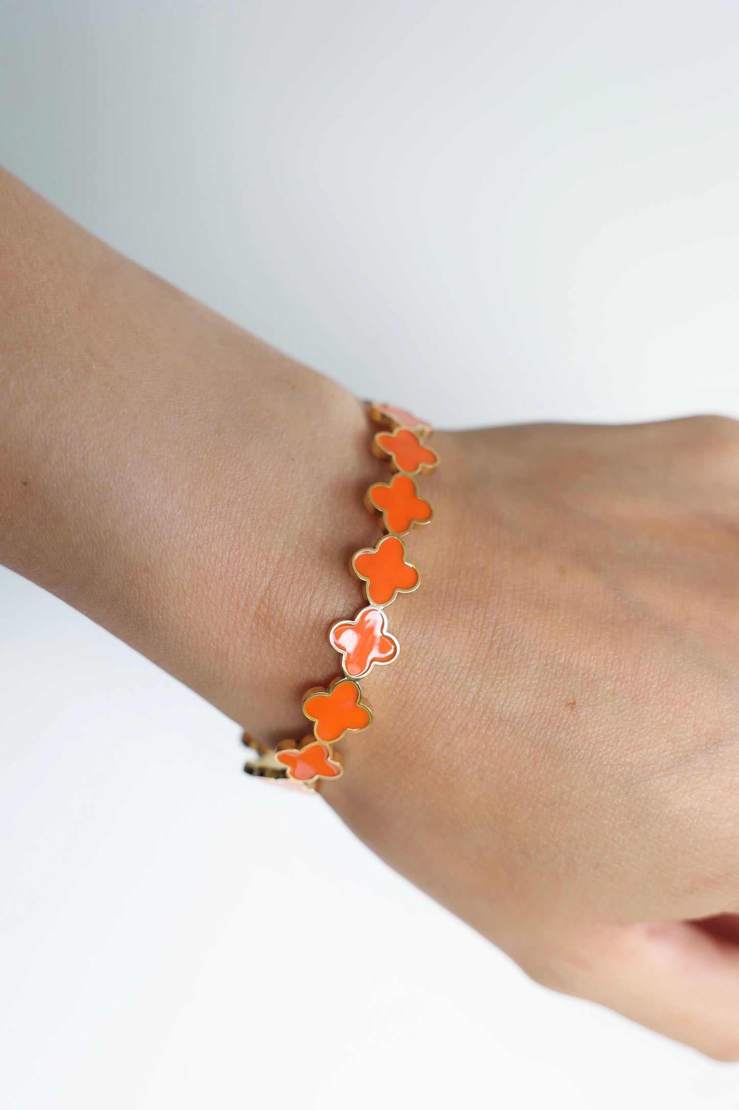 cloverleaf in line - Edelstahlarmspange