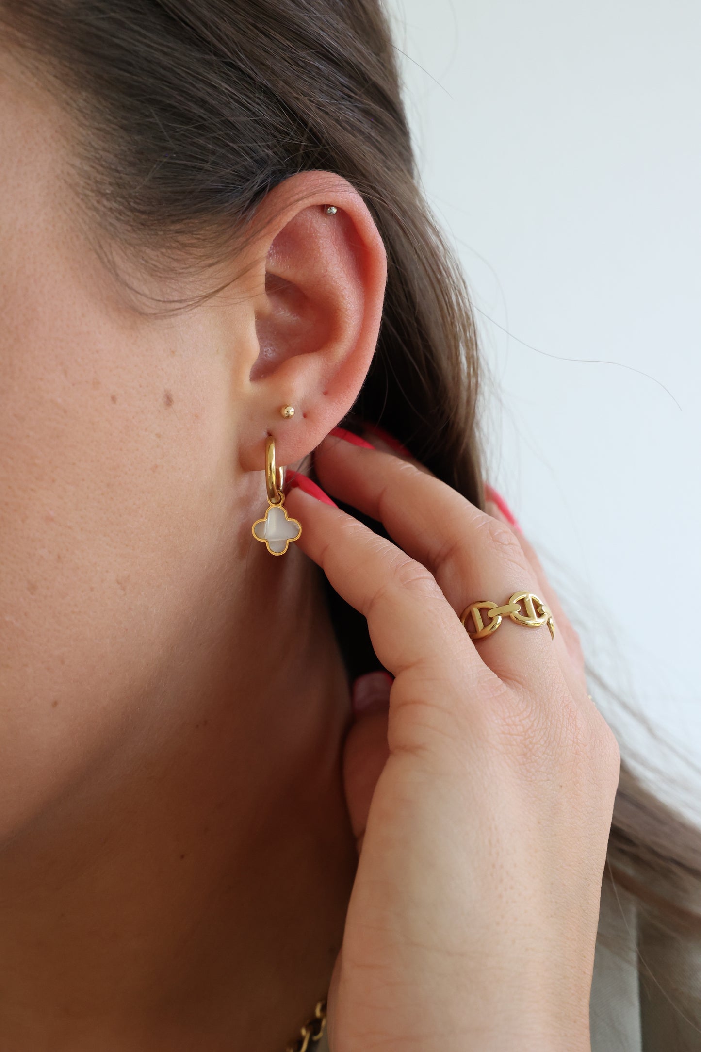 MARIA - Hängeohrring Edelstahl Kleeblatt