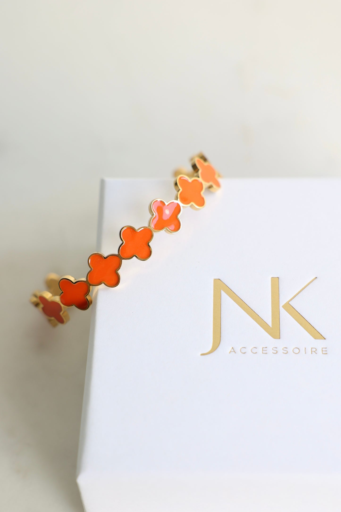 cloverleaf in line - Edelstahlarmspange