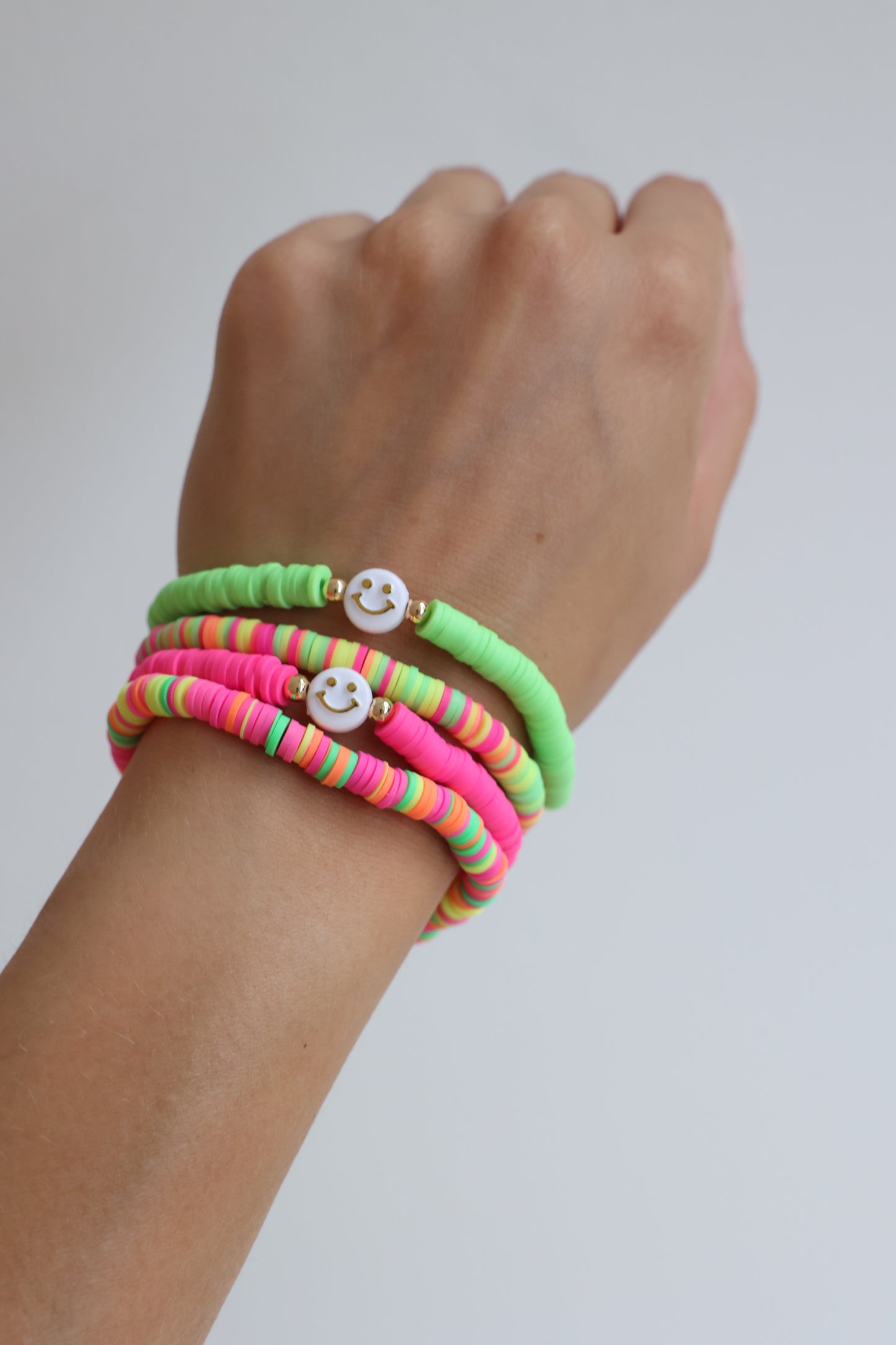 SMILE - elastisches Armband uni pink