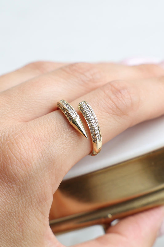 arrowhead - offener Ring mit Zirkoniasteinen