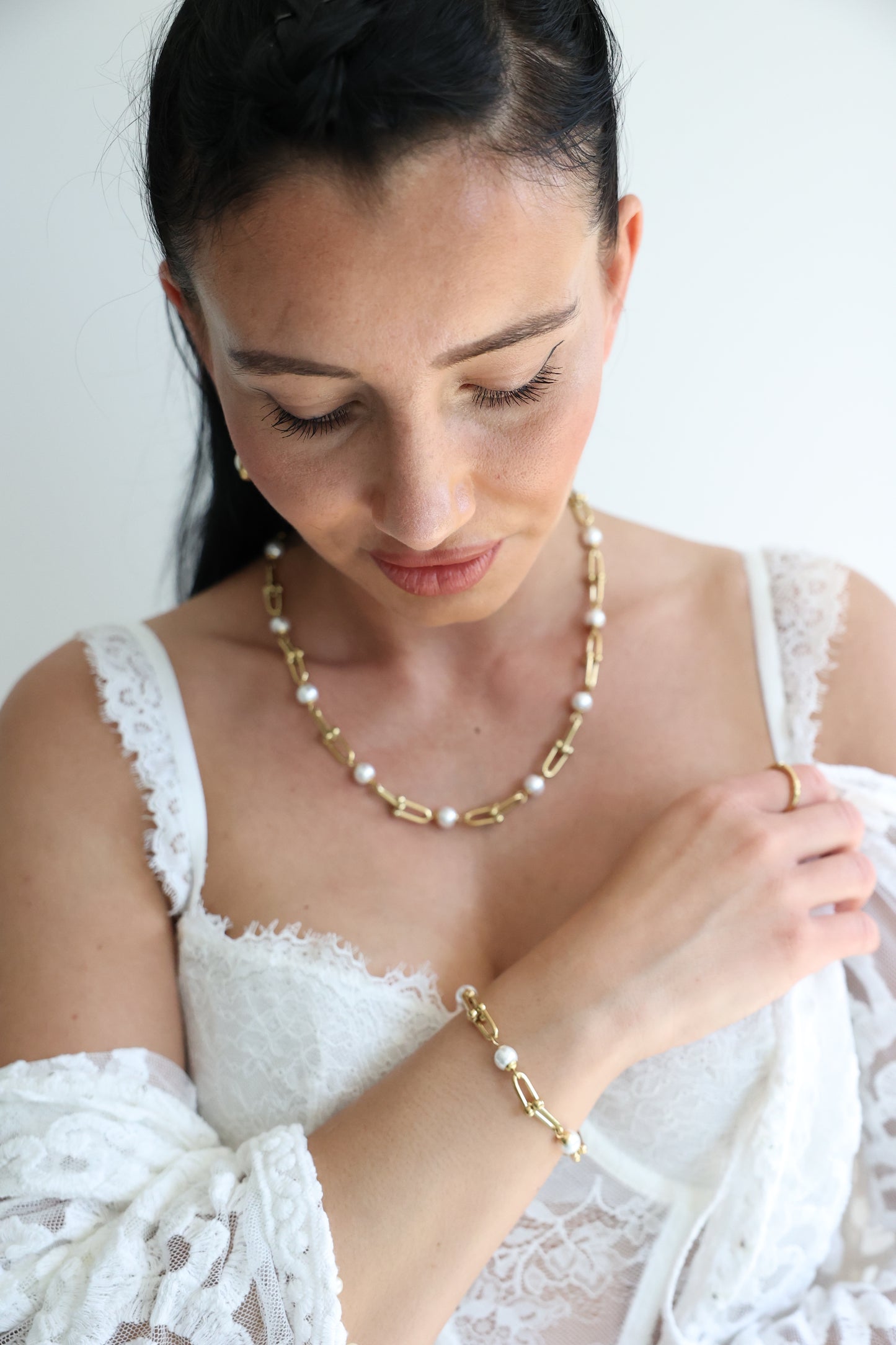pearly horseshoe - Gliederkette mit Perlen