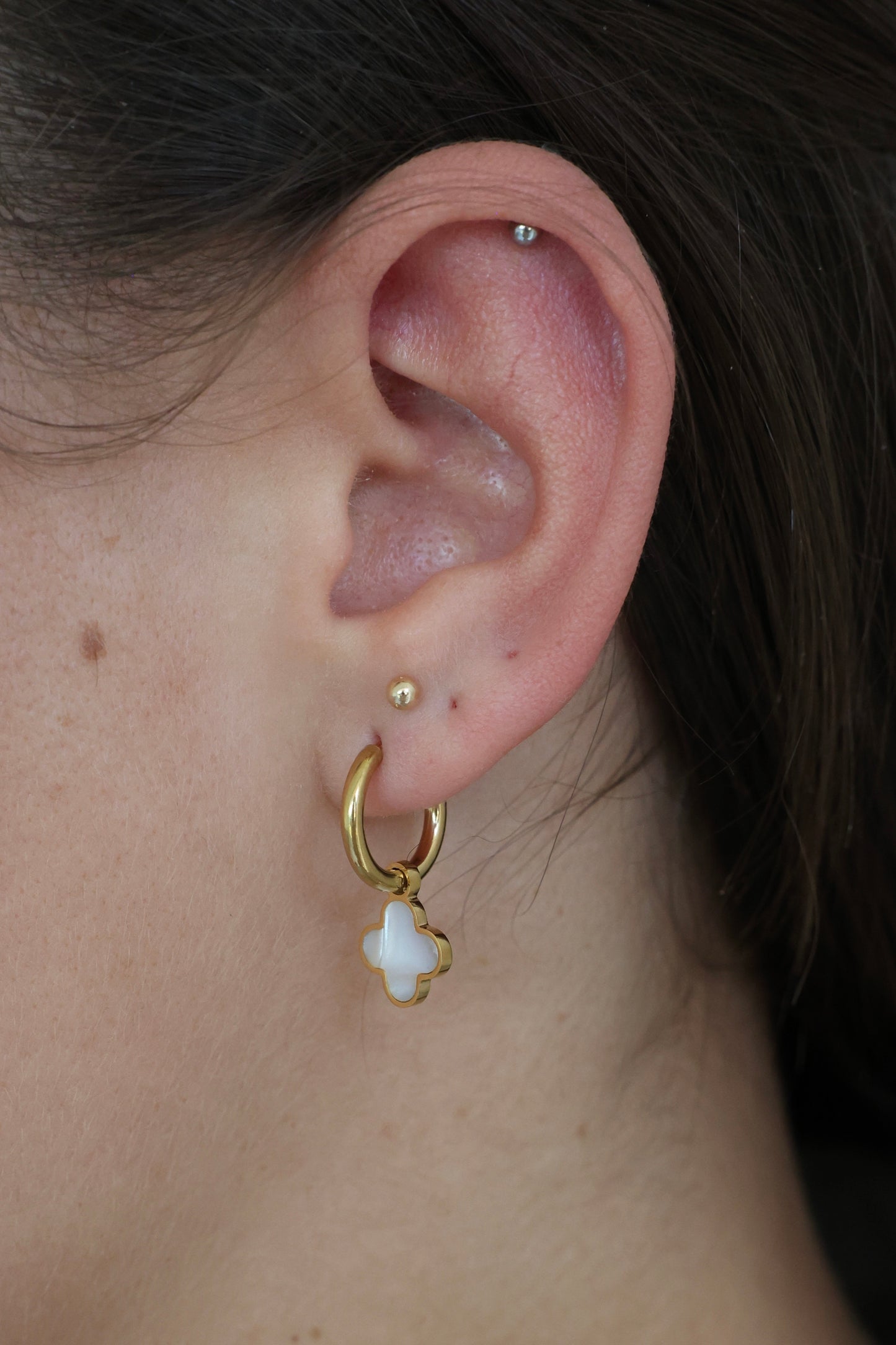 MARIA - Hängeohrring Edelstahl Kleeblatt