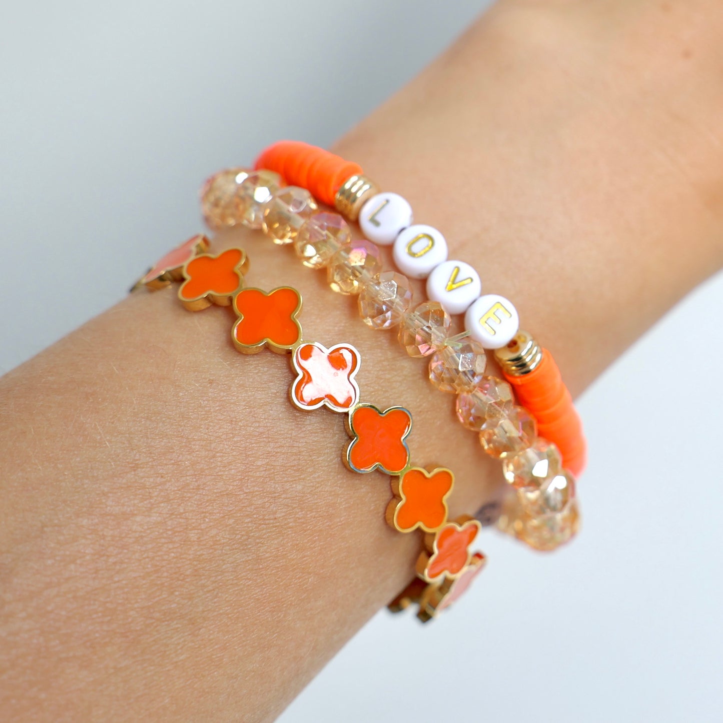 cloverleaf in line - Edelstahlarmspange