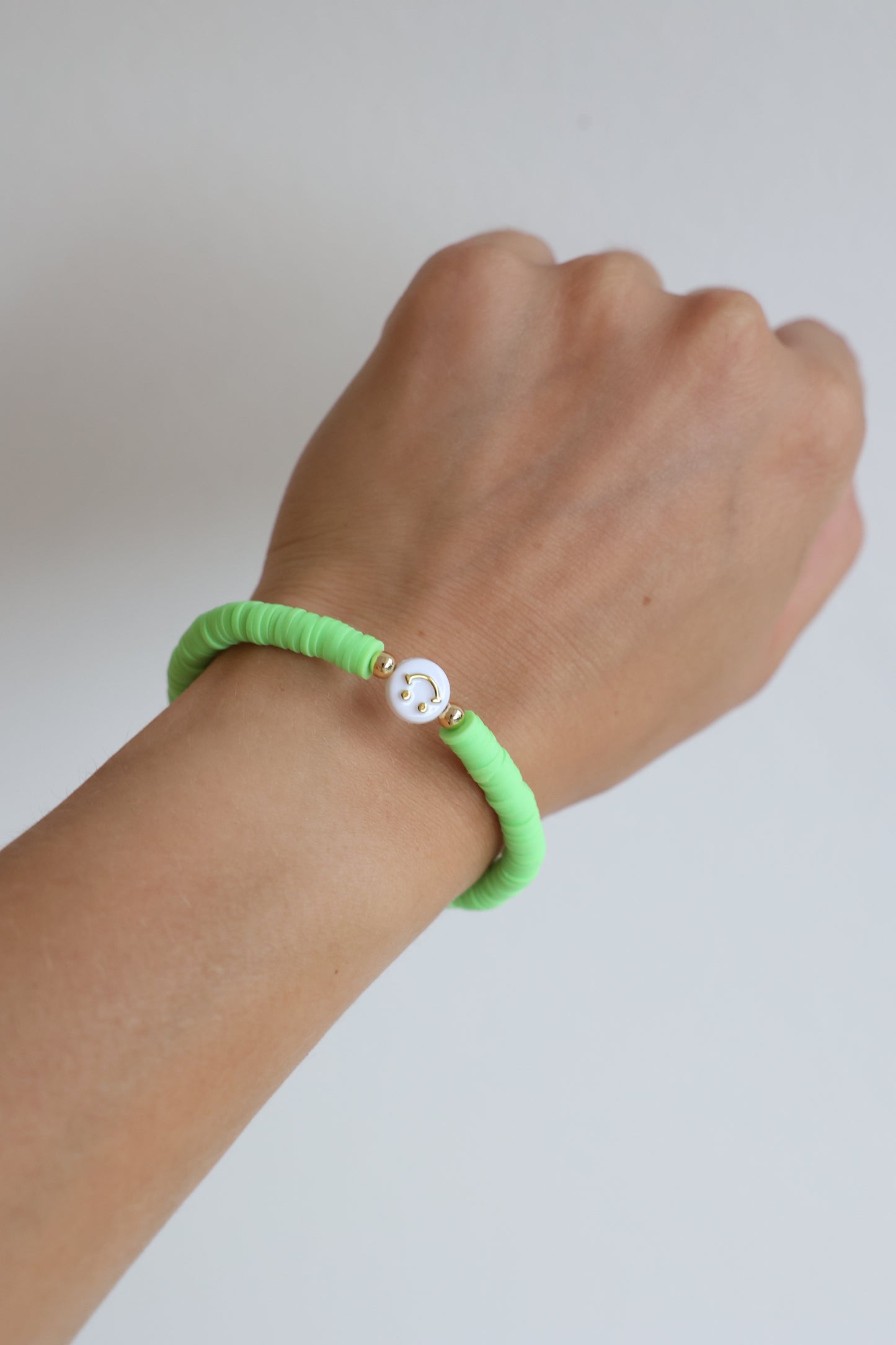 SMILE - elastisches Armband uni grün