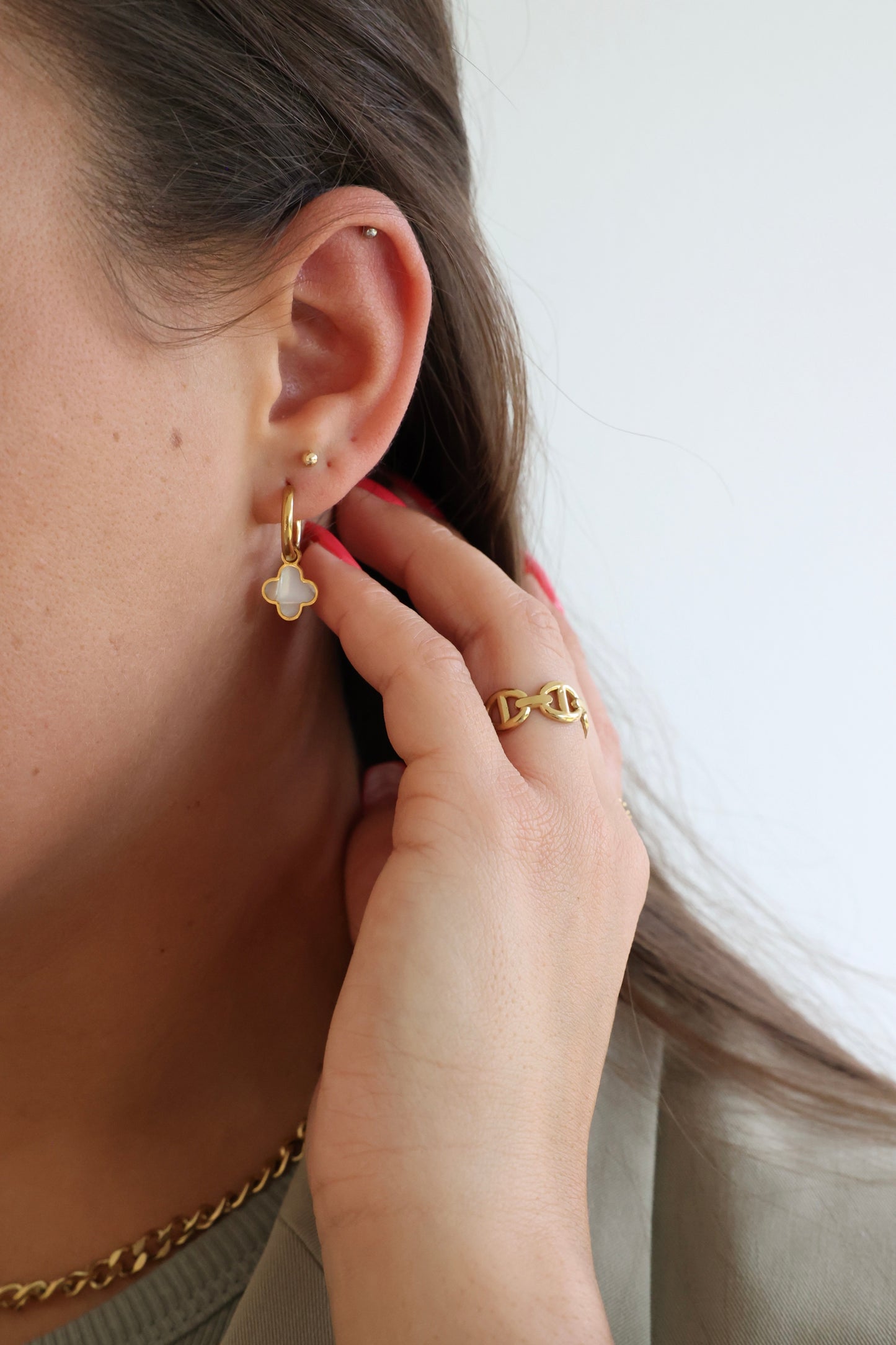 MARIA - Hängeohrring Edelstahl Kleeblatt