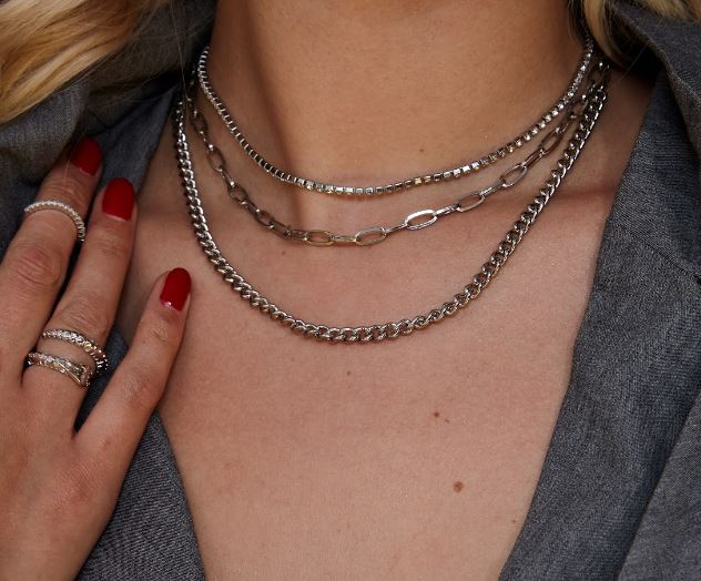 Simple Round - Edelstahlgliederkette in Gold