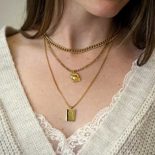 Simple Round - Edelstahlgliederkette in Gold