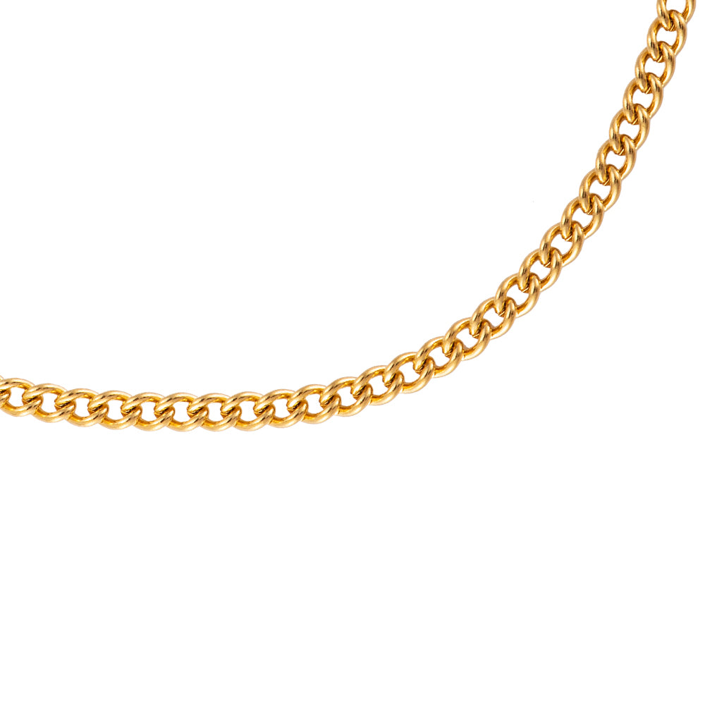 Simple Round - Edelstahlgliederkette in Gold