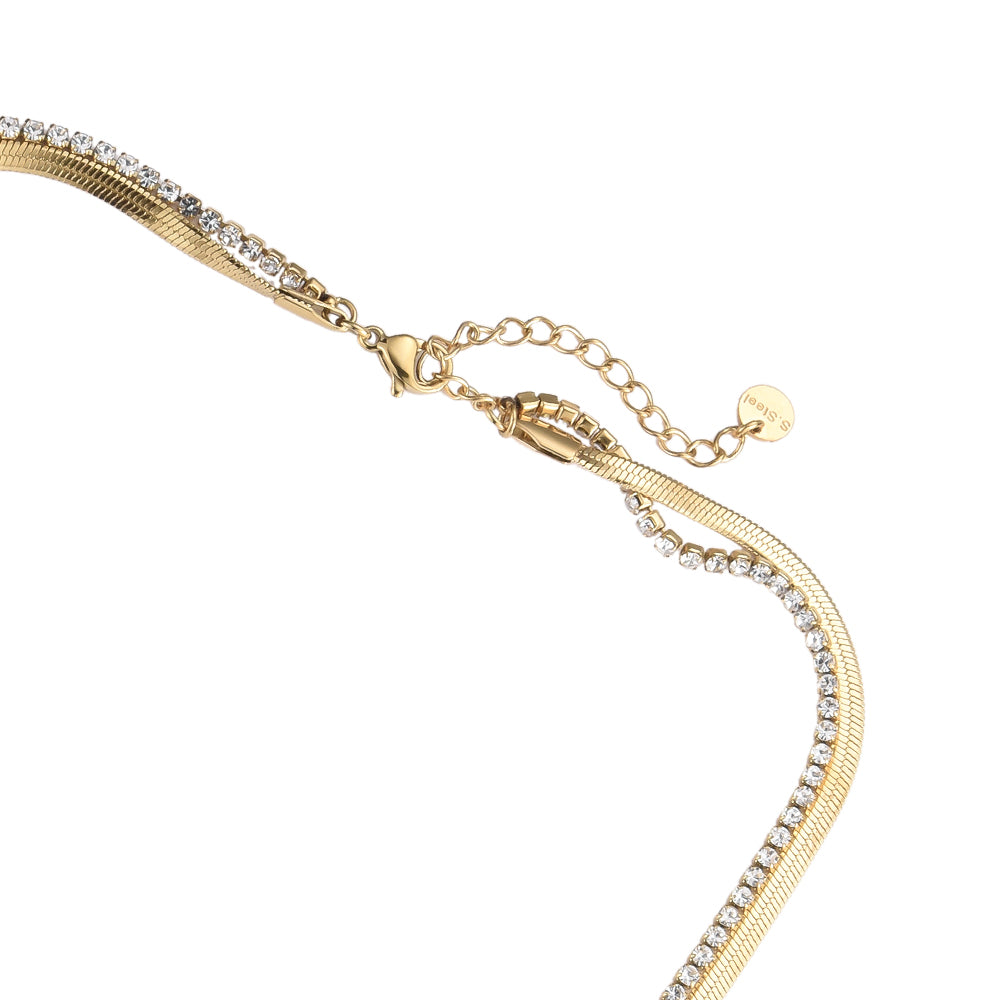 Sparkling Diamond Snake - Edelstahl Halskette