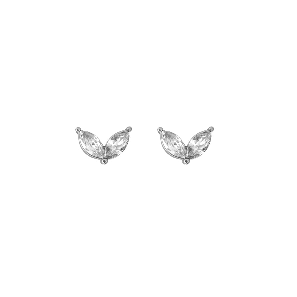 Jannes 2 Leaves - Edelstahl Ohrstecker