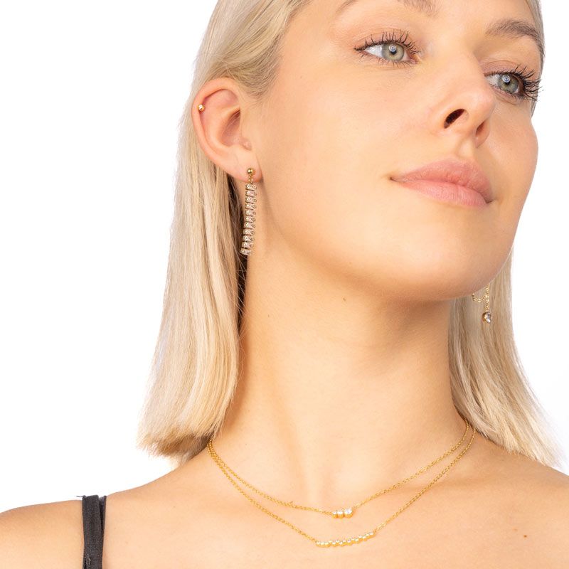 3-Size Round Diamonds - Edelstahlkette