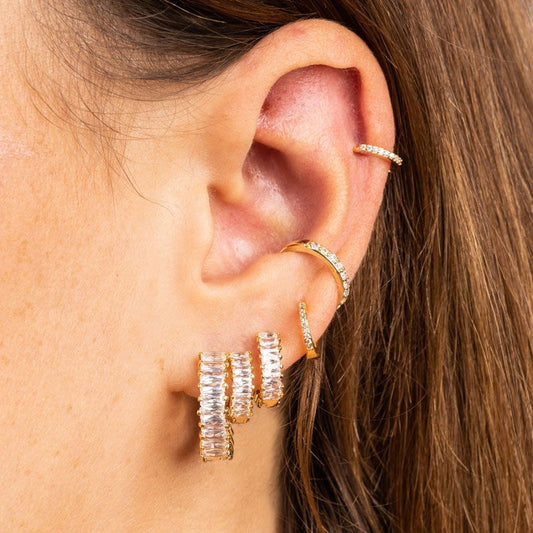 Pinky Square Cube Hoop - Zirkonia Creolen