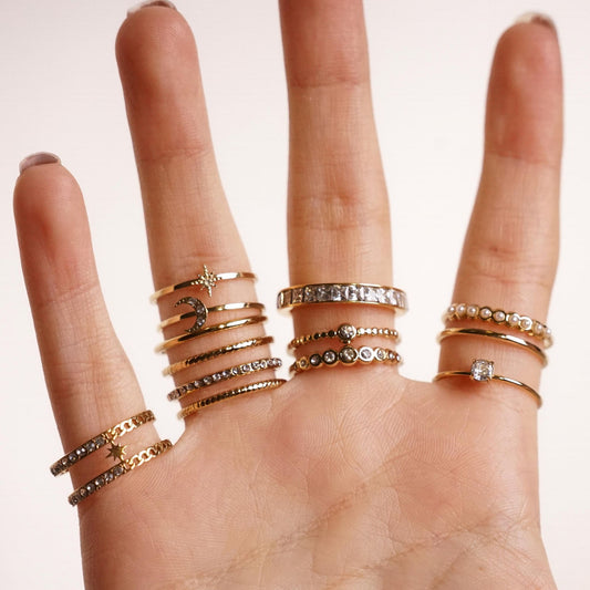 Single Zirkonia - Edelstahl Ring