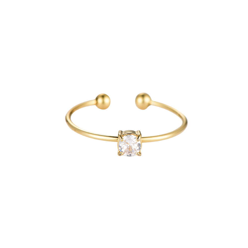 Single Zirkonia - Edelstahl Ring