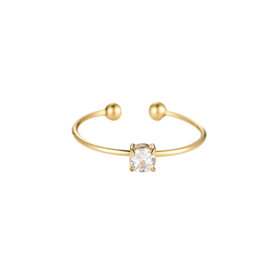 Single Zirkonia - Edelstahl Ring