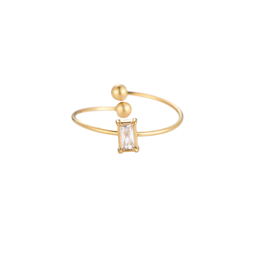 Frame Diamond - Edelstahlring mit Zirkonia