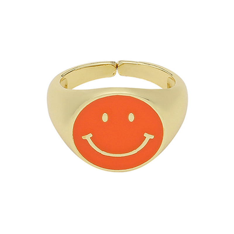 Big colorful Smiley - Edelstahlring
