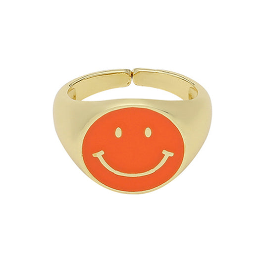 Big colorful Smiley - Edelstahlring