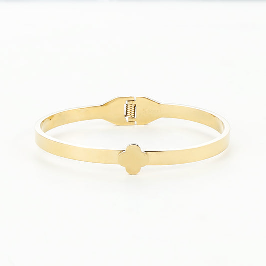 Edelstahlarmspange mit Blume