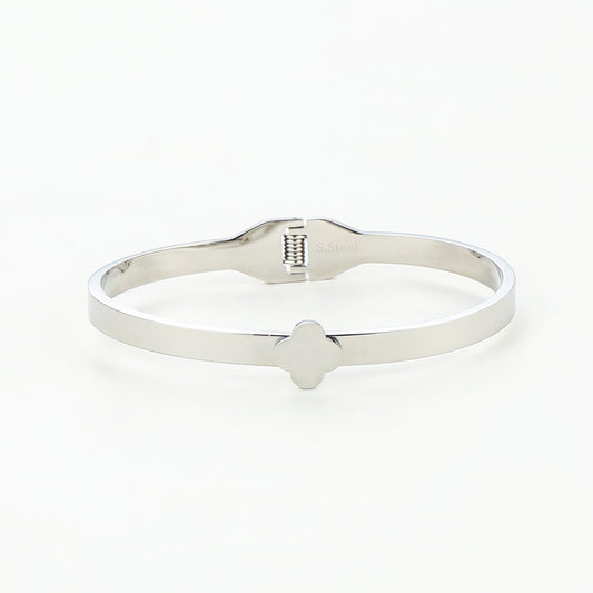 Edelstahlarmspange mit Blume