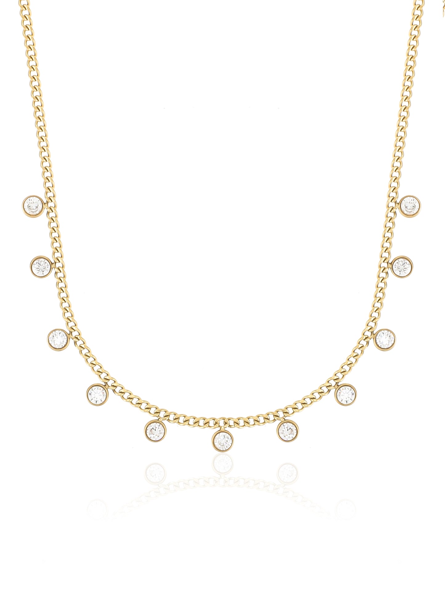 Edelstahlkette mit Zirkonia